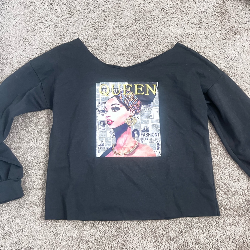 Off the shoulder black long sleeve